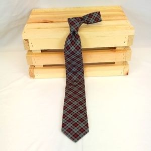 Tommy Hilfiger Men's Tie, Red/Grey/Black Check. NWT